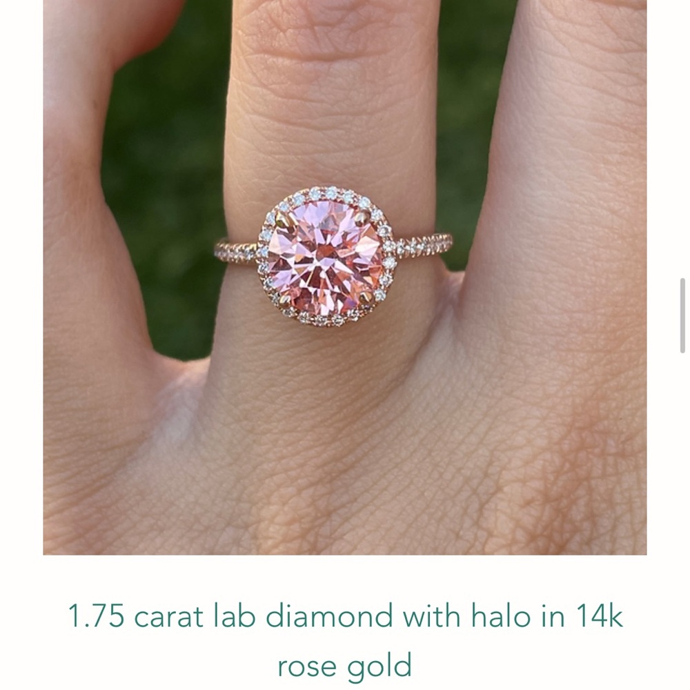 1.75 carat lab diamond wedding set; new